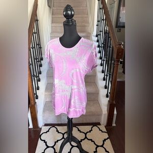 Nike Ladies Athletic Pink Short-Sleeve Scoop Neck Top